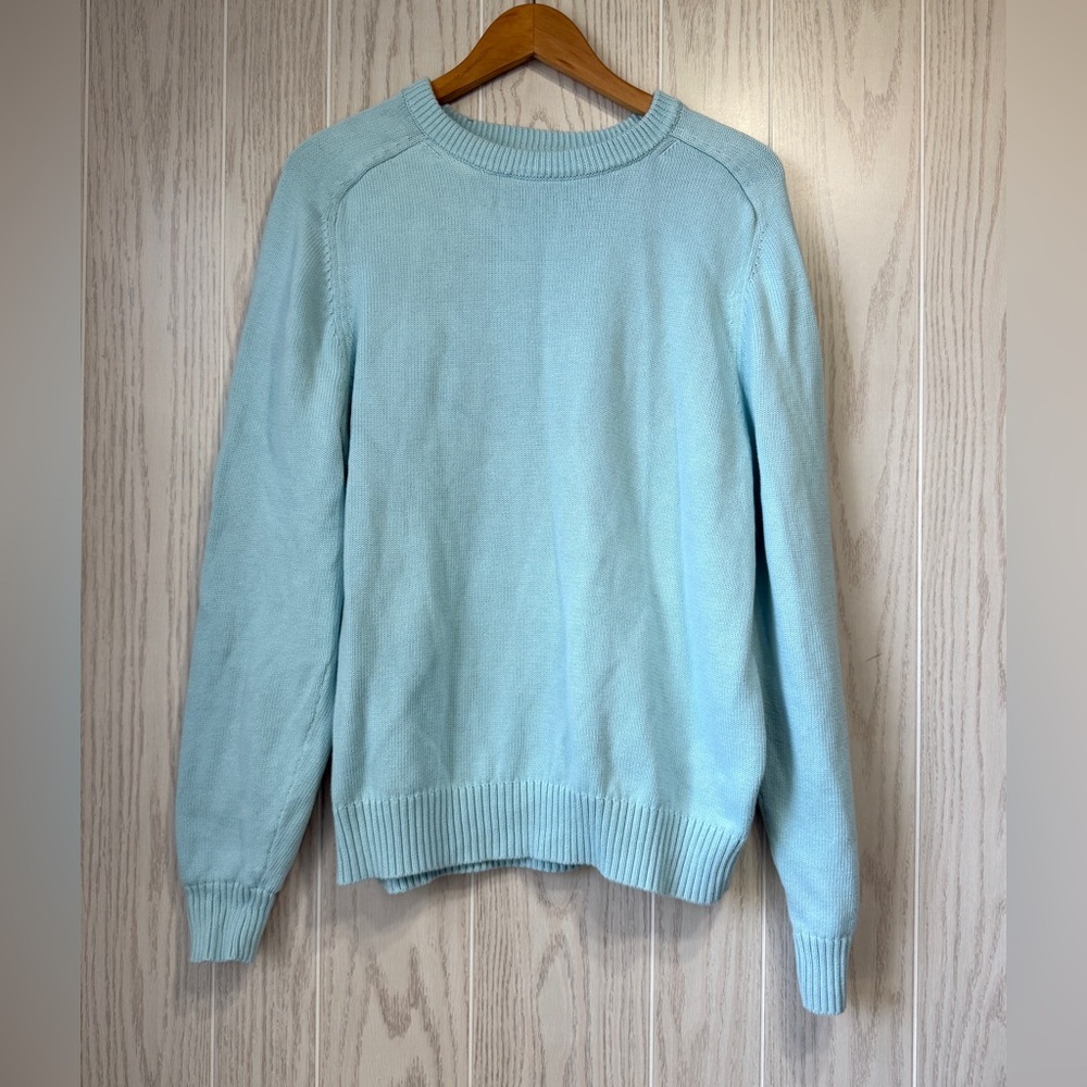 J.Crew Light Blue Crewneck Cotton Sweater Size L LNC